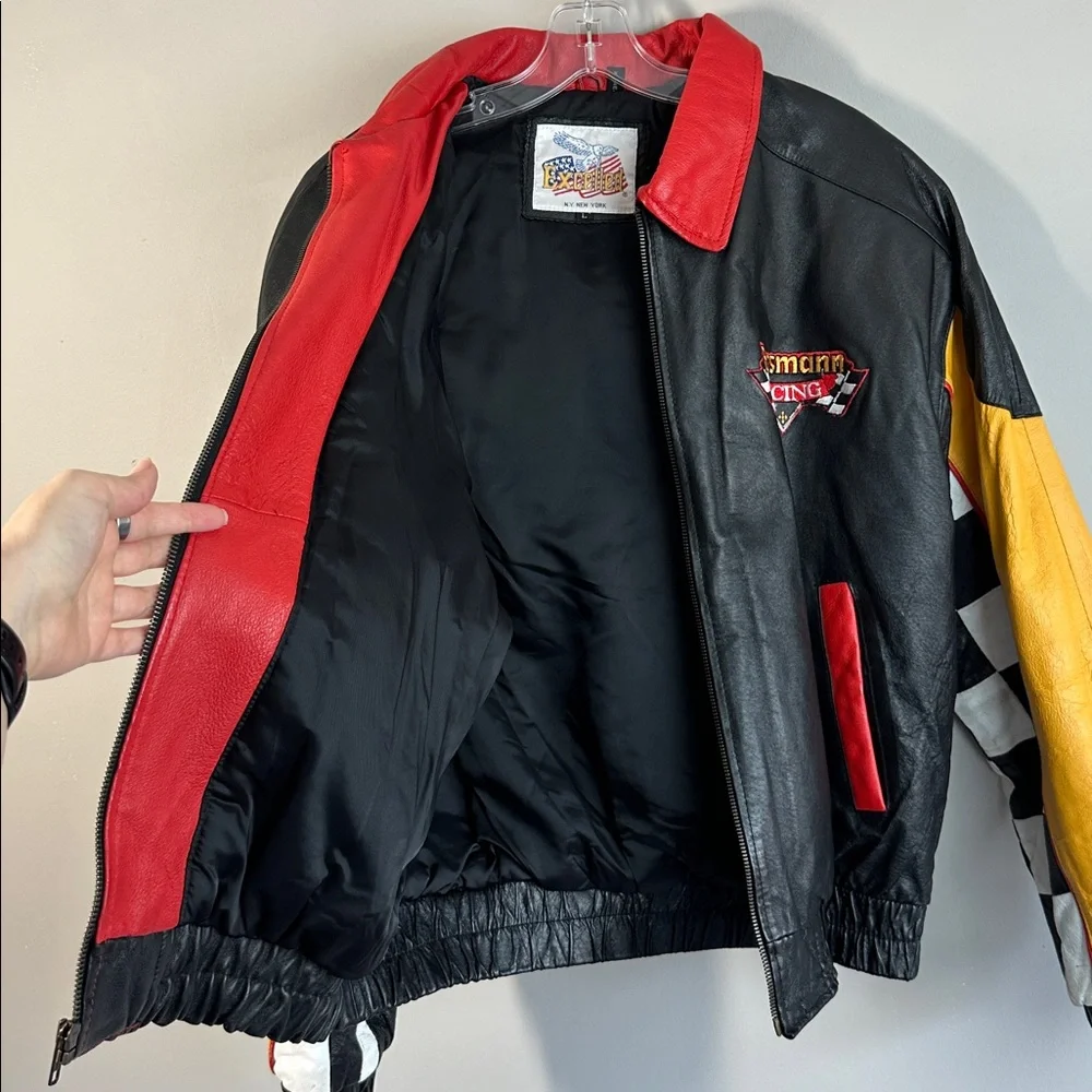 Vintage Bussman Racing Leather Jacket Size‎ L
